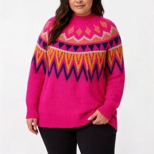 A New Day Women's Pink Patterned Sweater